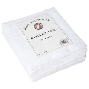 white barber towels